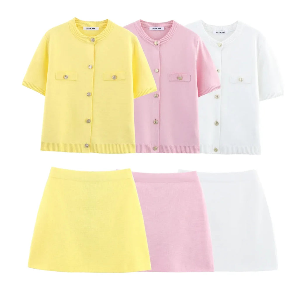 Short Sleeve Knit Cardigan with Pocket Detail - Women’s Clothing & Accessories - Cardigan - 1