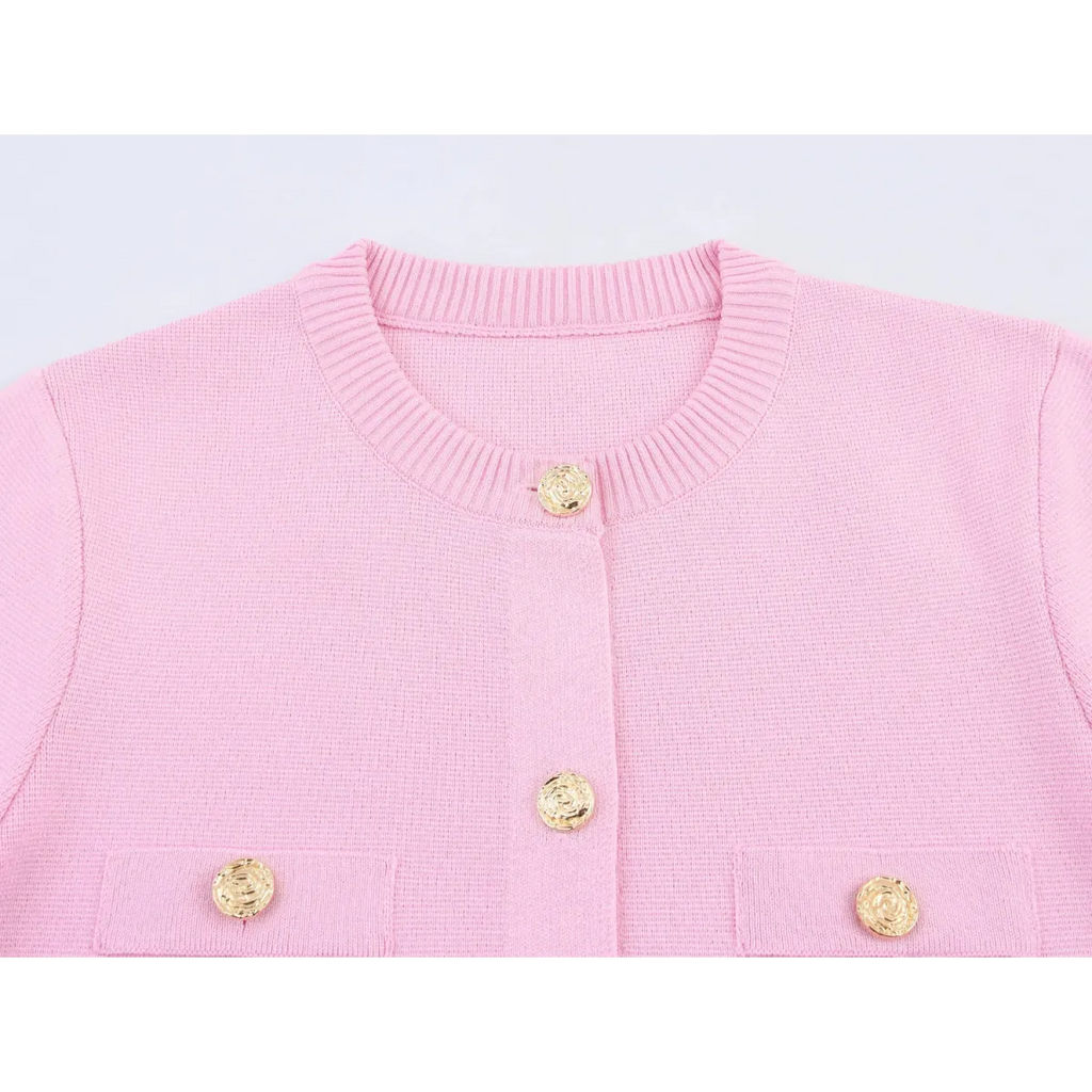 Short Sleeve Knit Cardigan with Pocket Detail - Women’s Clothing & Accessories - Cardigan - 4