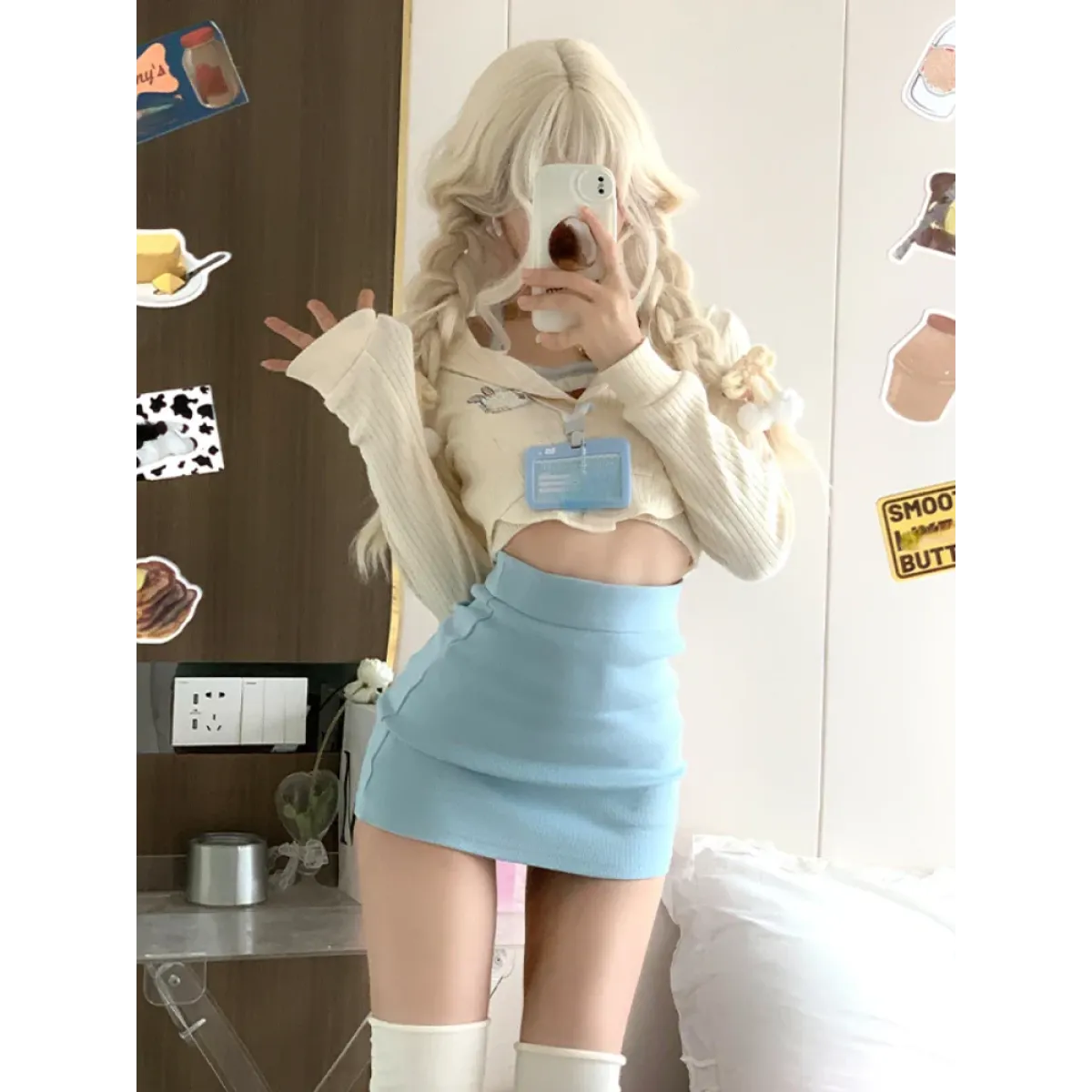 Harajuku Knit Crop Top Set - Dresses - Sets - 4