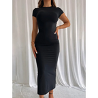 Harajuku Slim Short Sleeve Dress - All Dresses - long dress - 1