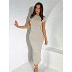 Harajuku Slim Short Sleeve Dress - All Dresses - long dress - 2