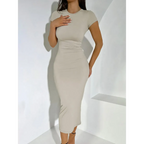 Harajuku Slim Short Sleeve Dress - All Dresses - long dress - 6