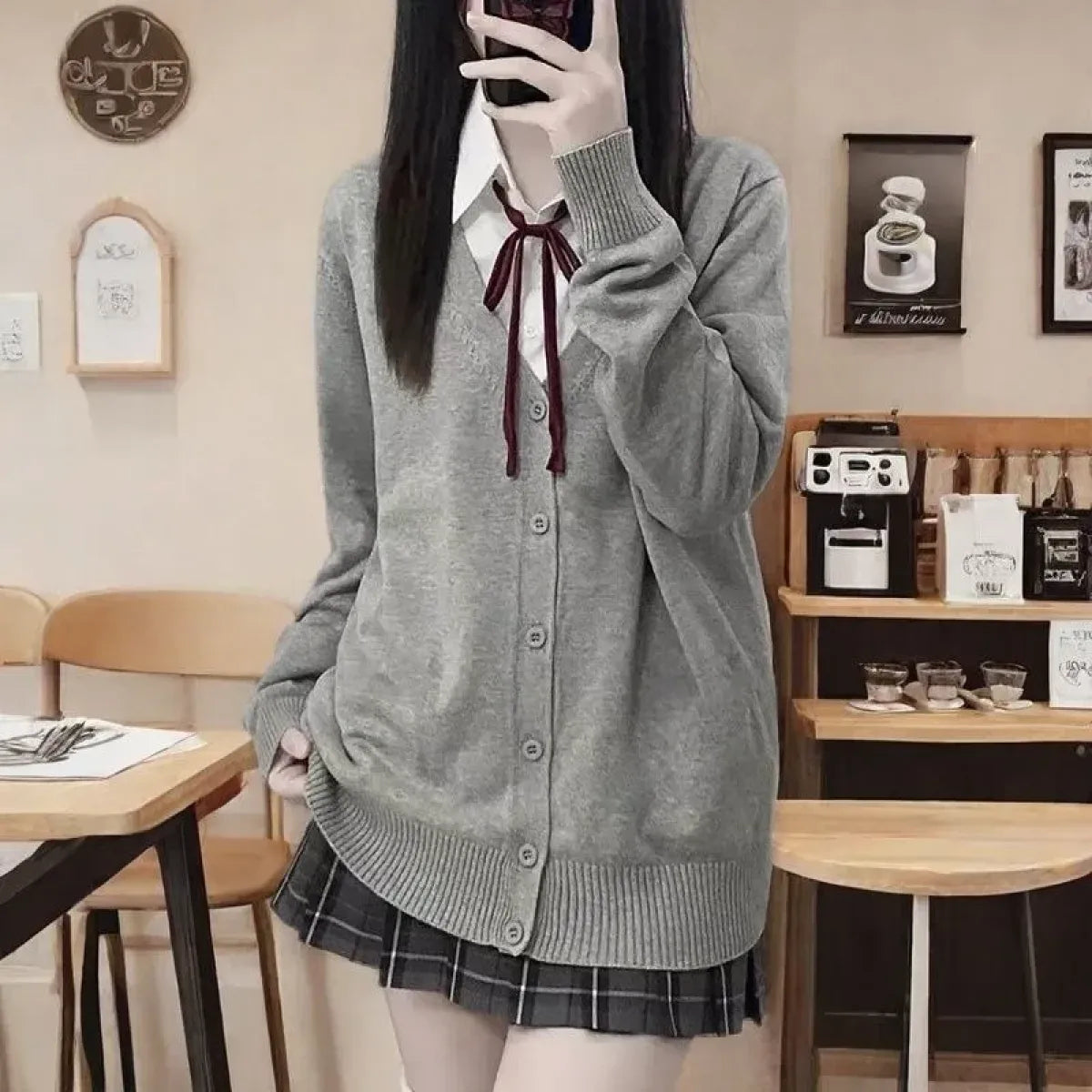 Preppy V-Neck Knit JK Cardigan Sweater - Best Sellers - Cardigan - 4