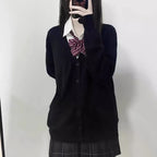 Preppy V-Neck Knit JK Cardigan Sweater - Sweaters - Cardigan - 3