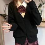 Preppy V-Neck Knit JK Cardigan Sweater - Sweaters - Cardigan - 7