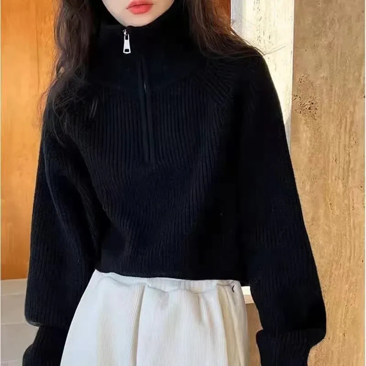 Korean Half-Zip Knit Pullover Sweater - Sweaters - Sweater / Pullover - 8