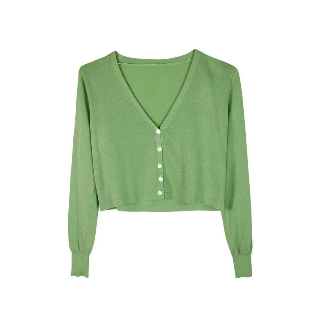 Women’s Knitted Cropped Cardigan - Women’s Clothing & Accessories - 4