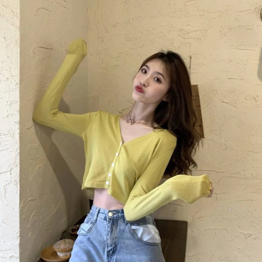 Women’s Knitted Cropped Cardigan - Women’s Clothing & Accessories - 6