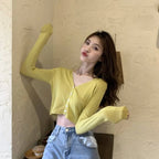 Women’s Knitted Cropped Cardigan - Women’s Clothing & Accessories - 6