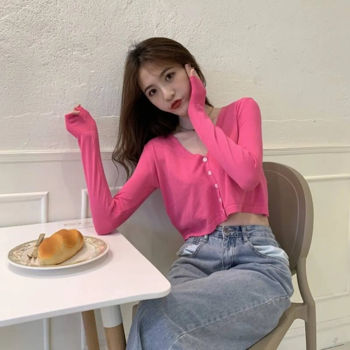 Women’s Knitted Cropped Cardigan - Women’s Clothing & Accessories - 8