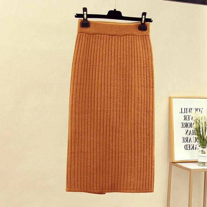 Knitted Pencil Skirt - Bottoms - Shirts & Tops - 15 - 2024