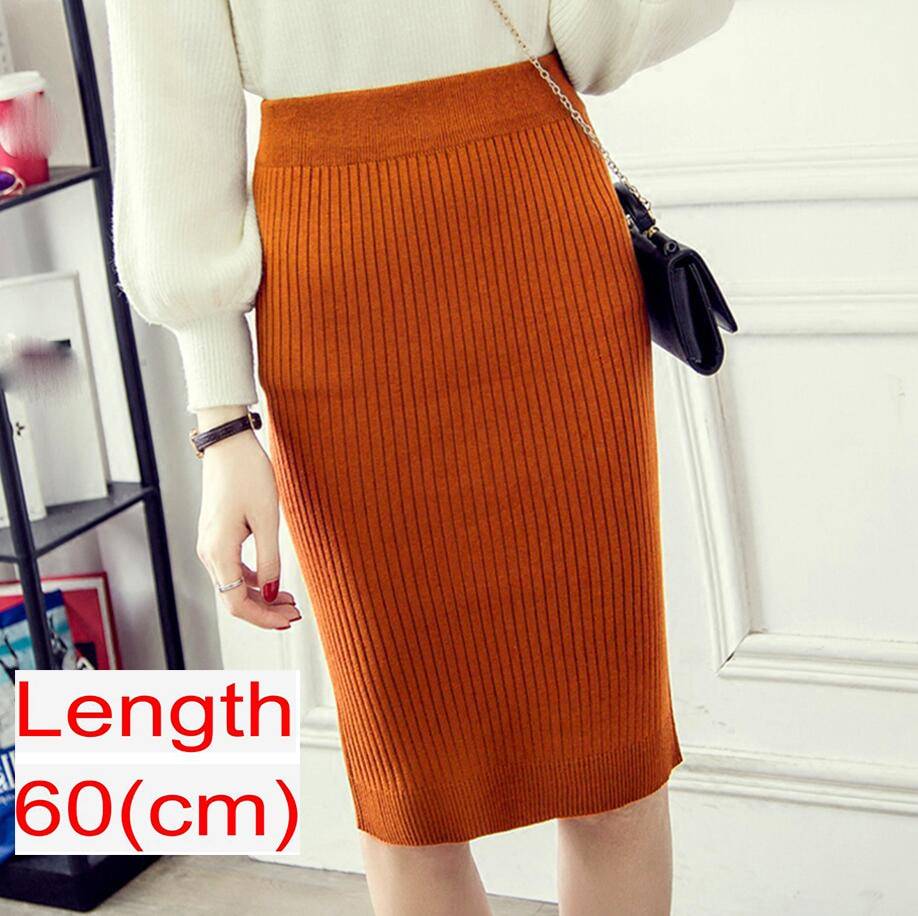 Knitted Pencil Skirt - Yellow / 60 cm / 23.6 inch / L - Bottoms - Shirts & Tops - 20 - 2024