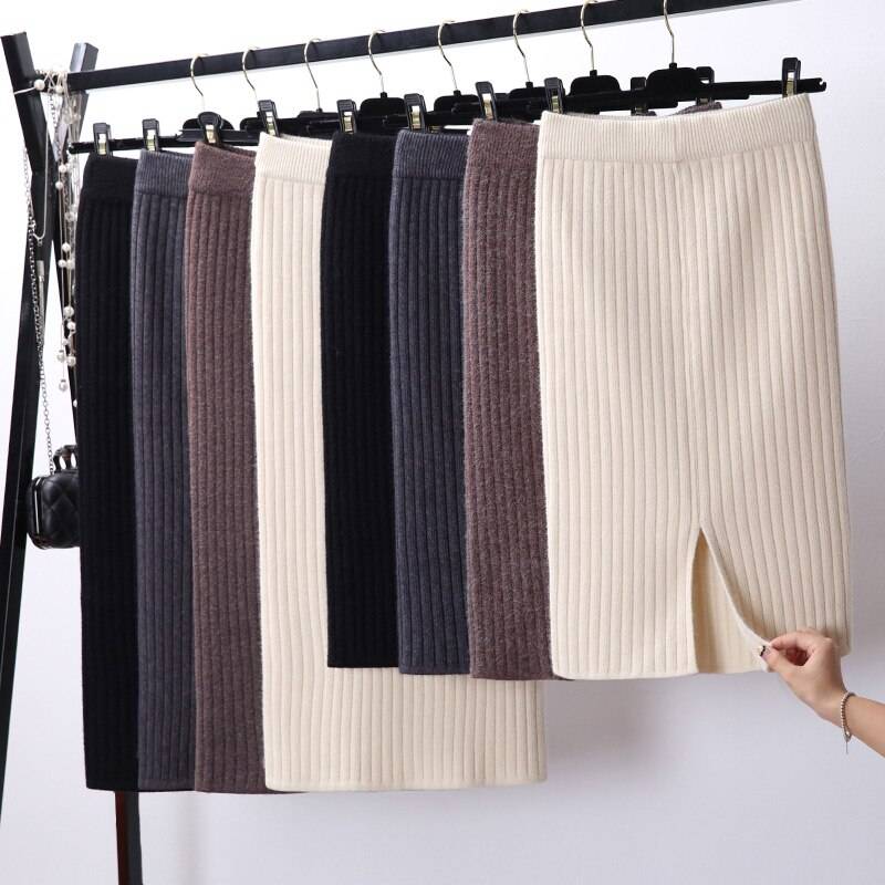 Knitted Pencil Skirt - Bottoms - Shirts & Tops - 8 - 2024