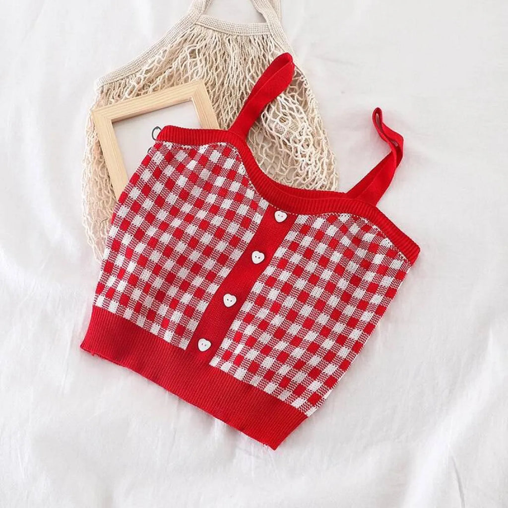 Knitted Plaid Crop Top - Women’s Clothing & Accessories - 15