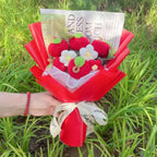 Knitted Sunflower Strawberry Bouquet - Plushies - Plushie - 4