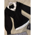 Elegant V-Neck Knitted Sweater - Sweaters - Sweaters - 1