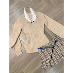 Elegant V-Neck Knitted Sweater - Sweaters - Sweaters - 3