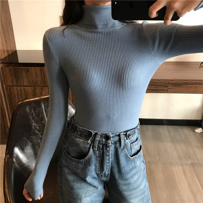 Thick Knitted Sweater - Blue / One Size - Sweaters - Shirts & Tops - 17 - 2024