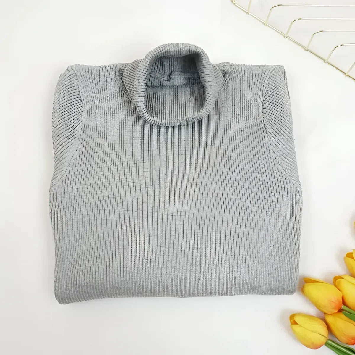 Knitted Turtleneck Dress - All Dresses - 15