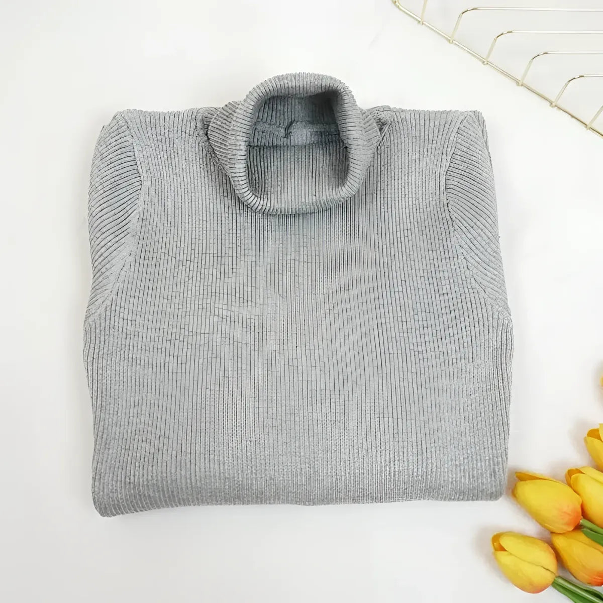 Knitted Turtleneck Dress - All Dresses - 3