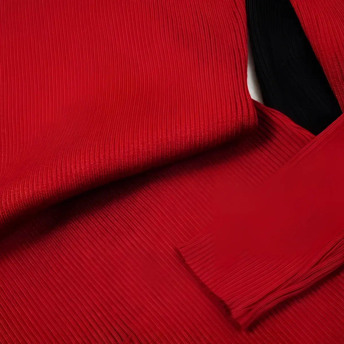 Knitted Turtleneck Dress - All Dresses - 5