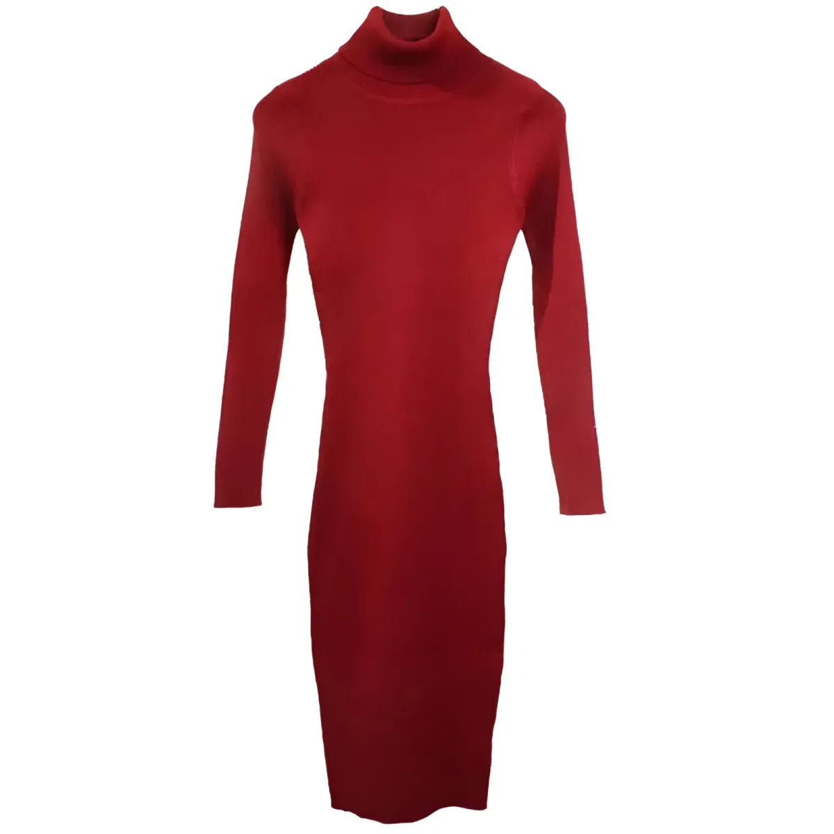 Knitted Turtleneck Dress - All Dresses - 8