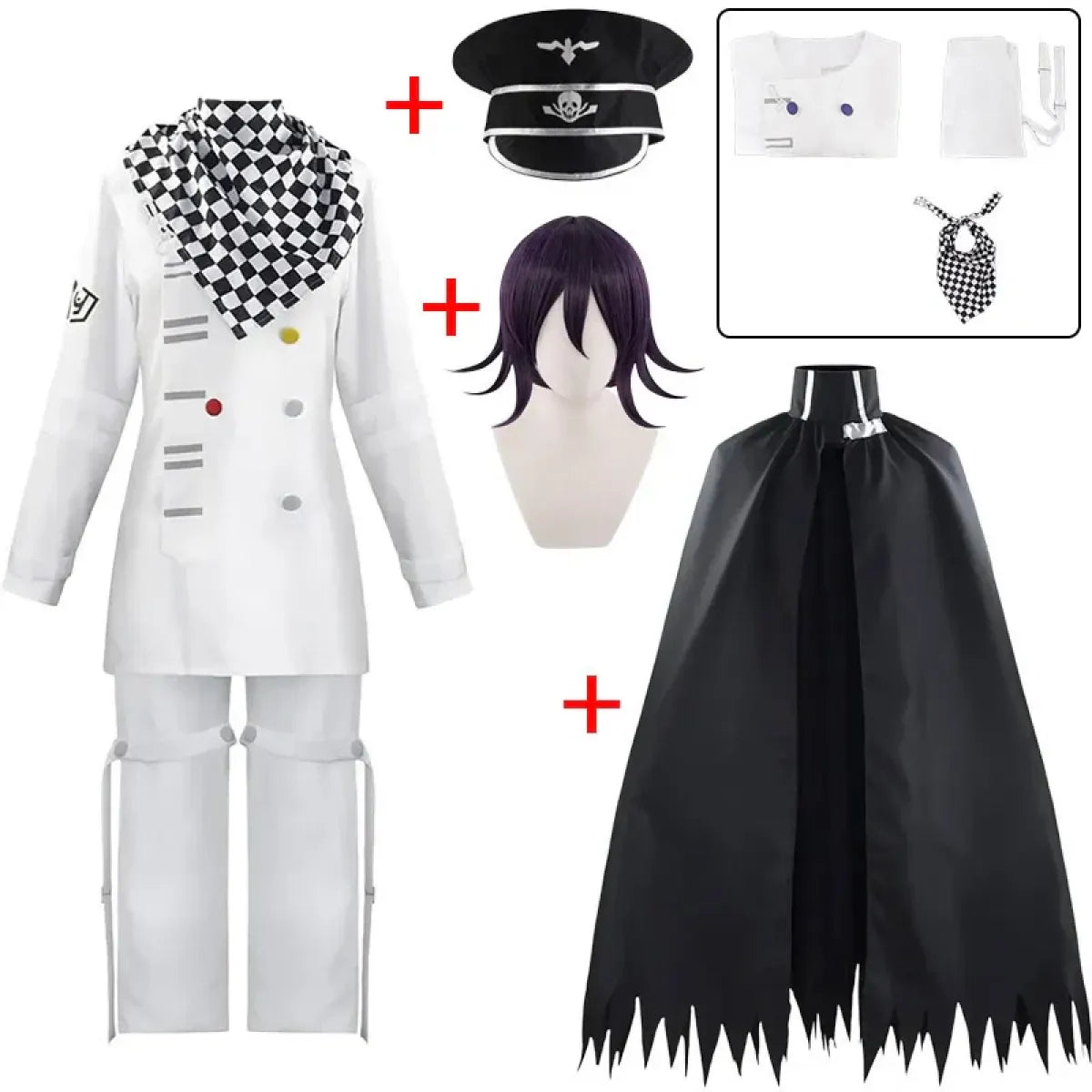 Kokichi Oma Full Cosplay Set with Wig & Cloak - Anime - Cosplay - 1