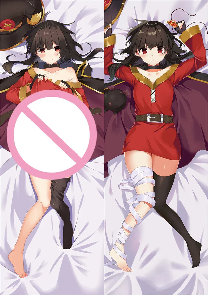 Konosuba Dakimakura - Yunyun Eris Megumin Cartoon Anime Pillowcase - Megumin-Pants-91057 / 34x100cm 2way - Anime