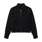 Grey Knit Zip-Up Cardigan – Korean Autumn Layer - Sweaters - Sweaters - 3