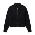Grey Knit Zip-Up Cardigan – Korean Autumn Layer - Sweaters - Sweaters - 5