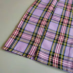 Korean Colored Plaid Skirt - Bottoms - 12