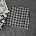 Korean Colored Plaid Skirt - Bottoms - 18