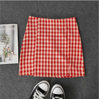 Korean Colored Plaid Skirt - Bottoms - 19