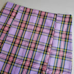 Korean Colored Plaid Skirt - Bottoms - 5