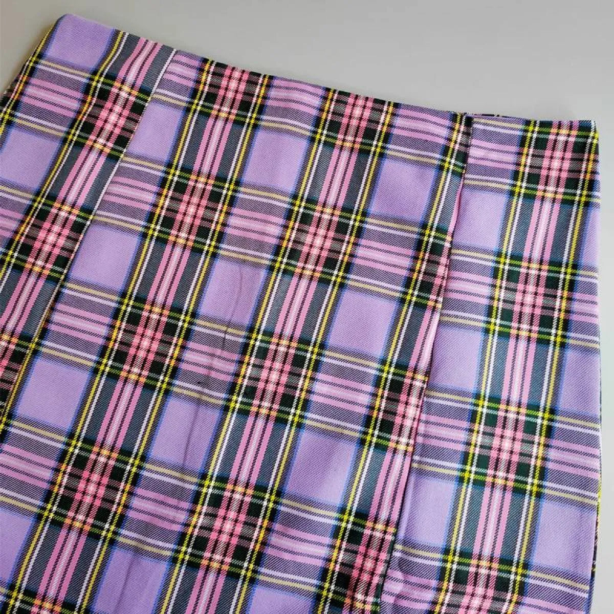 Korean Colored Plaid Skirt - Bottoms - 5