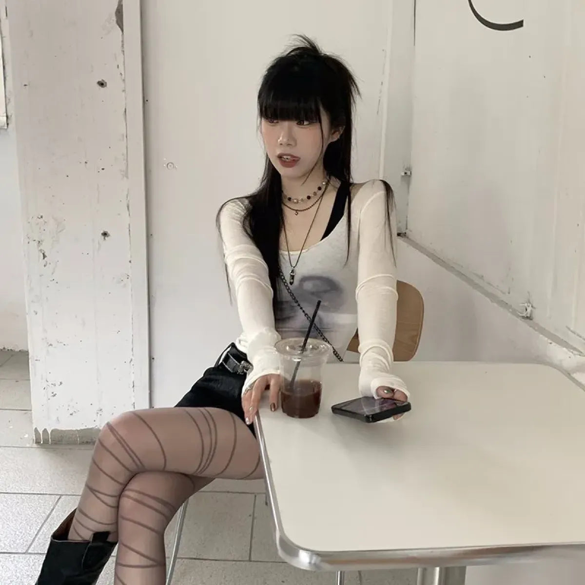 Korean Fairycore See-through Crop Top - Women’s Clothing & Accessories - 5