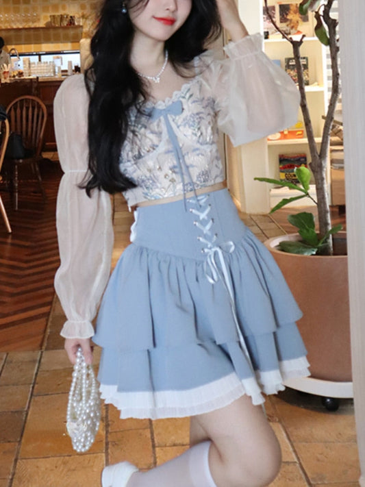 Pastel Blouse and Skirt Set - Bottoms - Clothing - 1 - 2024