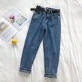 Korean High Waist Jeans - Bottoms - 16