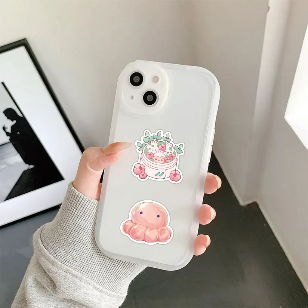 Korean INS Style Pink Cartoon Stickers - Cute DIY Graffiti Decals - Stickers - 5