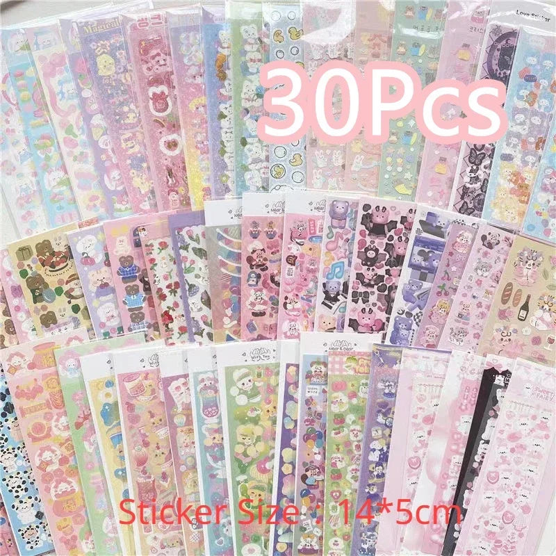 Korean Kawaii Sticker Pack - Laser-Cut for Albums & DIY - 30PCS Random 1 - All Products - Decorative Stickers - 11