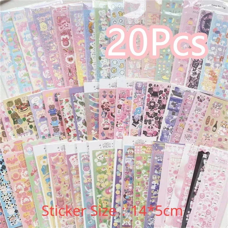 Korean Kawaii Sticker Pack - Laser-Cut for Albums & DIY - 20PCS Random 1 - All Products - Decorative Stickers - 12