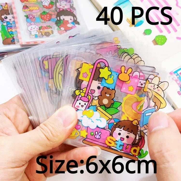 Korean Kawaii Sticker Pack - Laser-Cut for Albums & DIY - 40PCS Random 2 - All Products - Decorative Stickers - 15