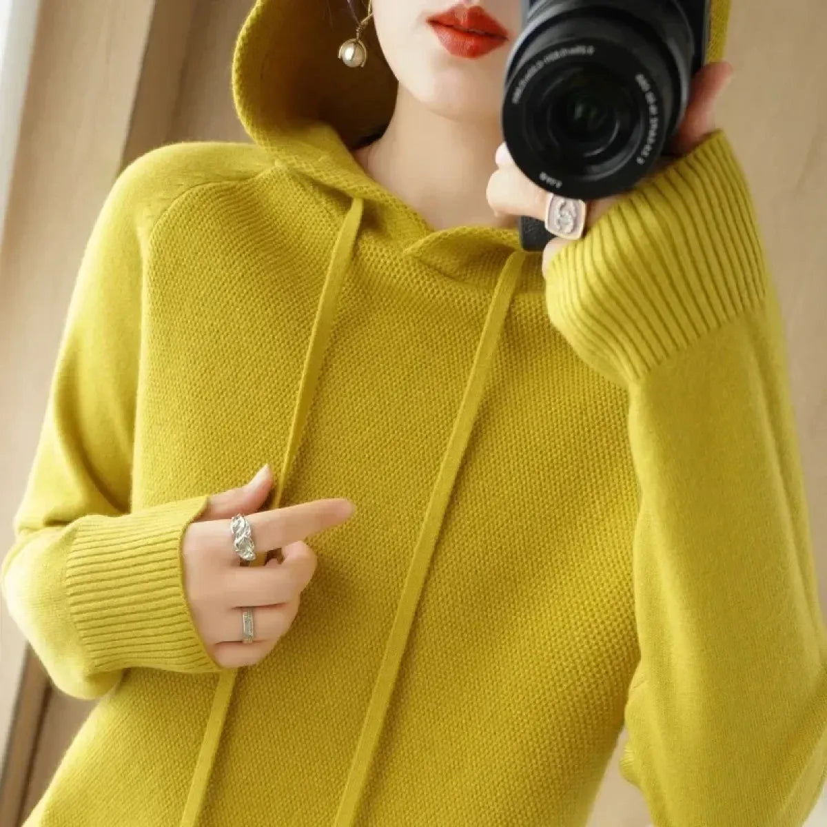 Korean Knit Hooded Pullover Sweater - Sweaters - Sweater / Pullover - 1