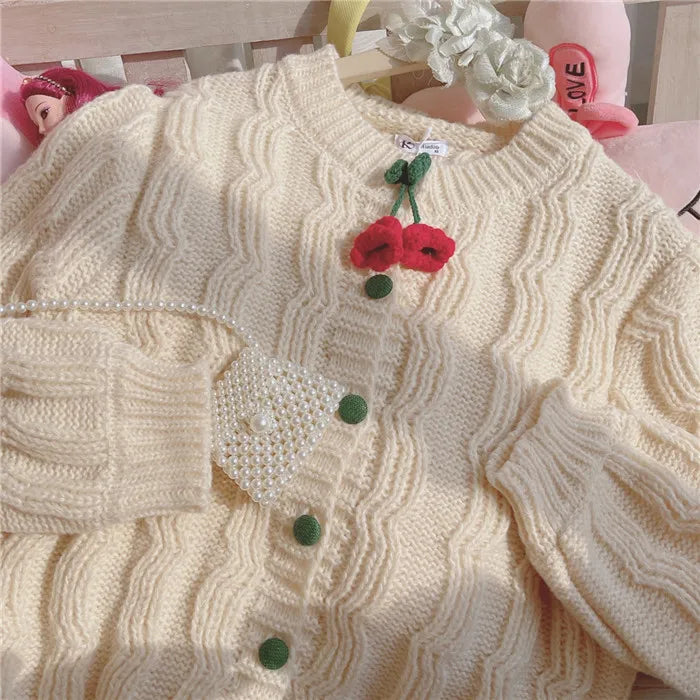 Korean Knitted Sweater Cardigan - Cute O-neck - Sweaters - Shirts & Tops - 18 - 2024