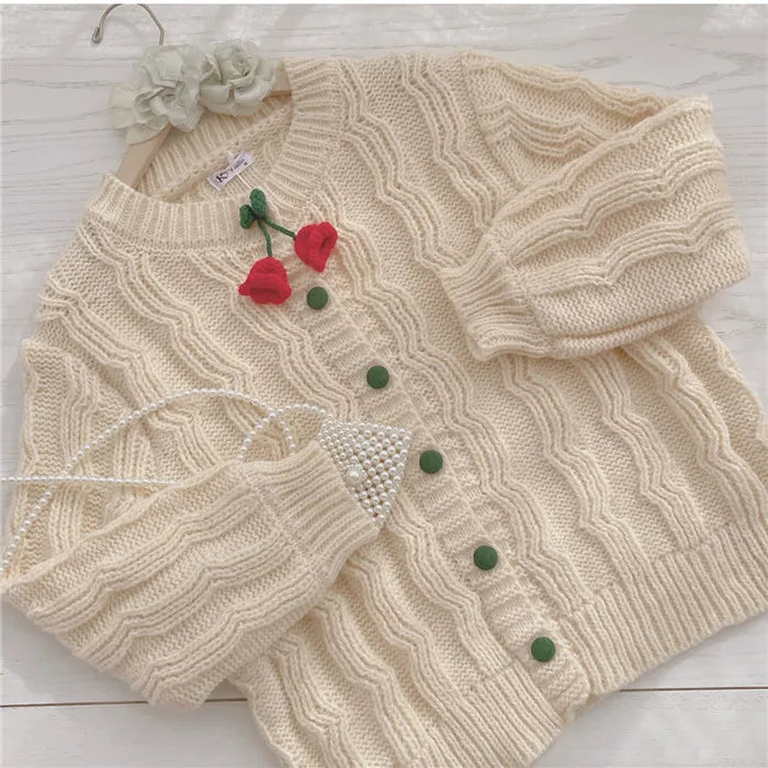 Korean Knitted Sweater Cardigan - Cute O-neck - Sweaters - Shirts & Tops - 20 - 2024