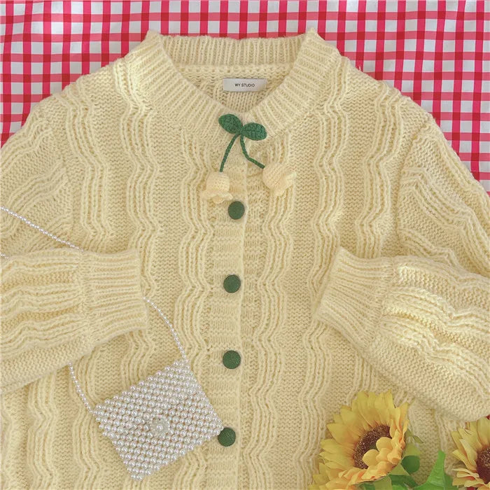 Korean Knitted Sweater Cardigan - Cute O-neck - Sweaters - Shirts & Tops - 8 - 2024