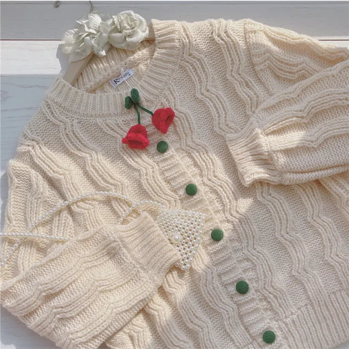 Korean Knitted Sweater Cardigan - Cute O-neck - Sweaters - Shirts & Tops - 13 - 2024