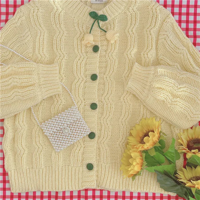 Korean Knitted Sweater Cardigan - Cute O-neck - Sweaters - Shirts & Tops - 5 - 2024