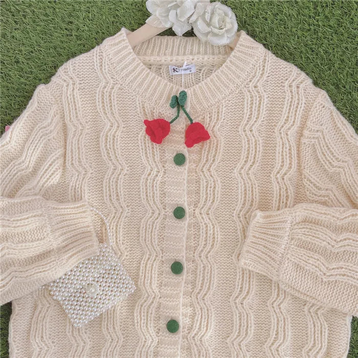 Korean Knitted Sweater Cardigan - Cute O-neck - Sweaters - Shirts & Tops - 15 - 2024