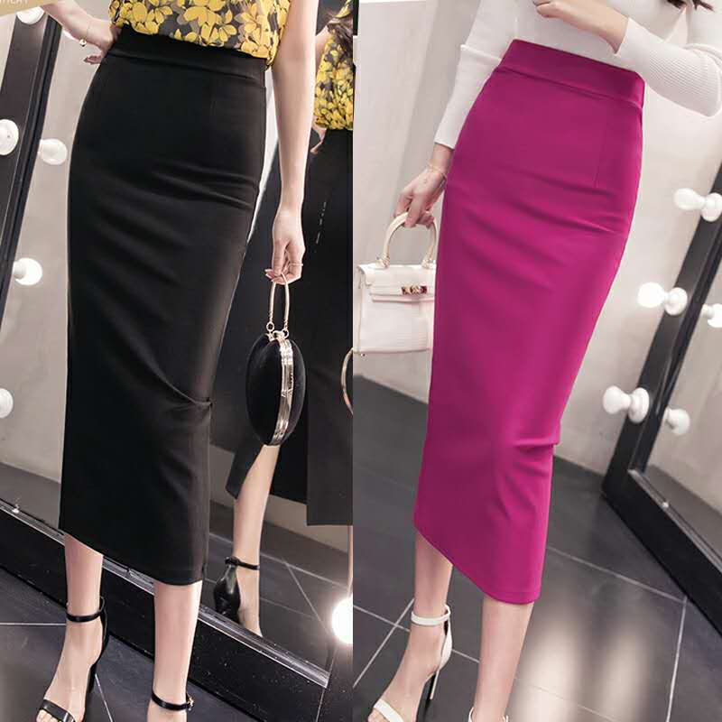 Korean Slim Stretch Pencil Skirts - Bottoms - Shirts & Tops - 1 - 2024